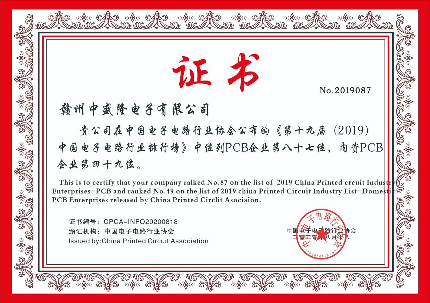 CPCA企业排行榜